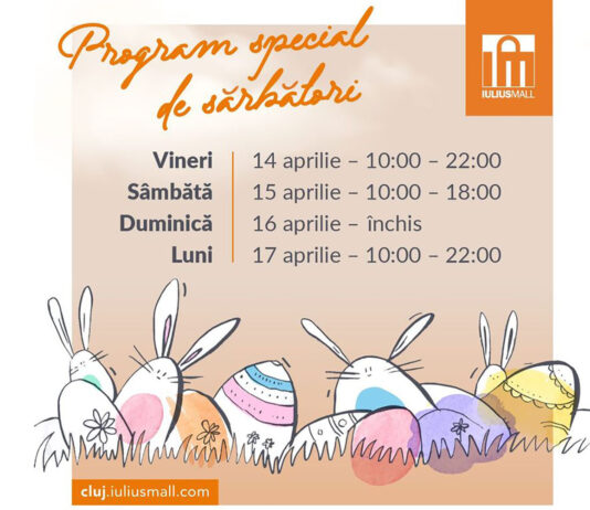 Iulius Mall Cluj, deschis în a doua zi de Paște – vezi care este programul Cinema City și Auchan