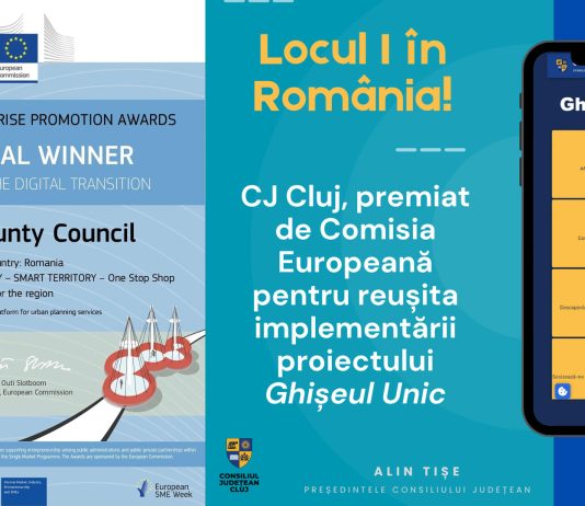 CJ Cluj, premiat la nivel european (EEPA 2025) pentru digitalizarea prin Ghișeul Unic
